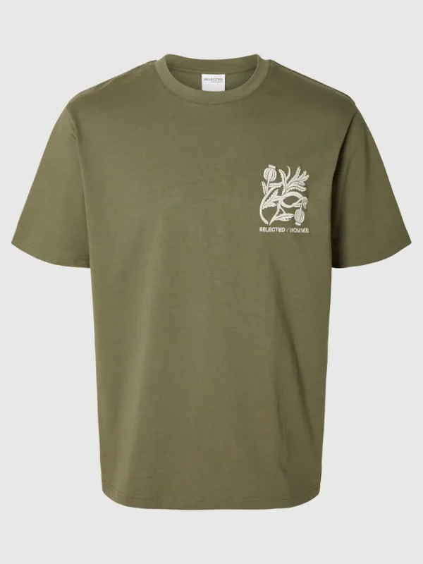 SELECTED TRYCKT BOMULLS T-SHIRT Green Best Sale