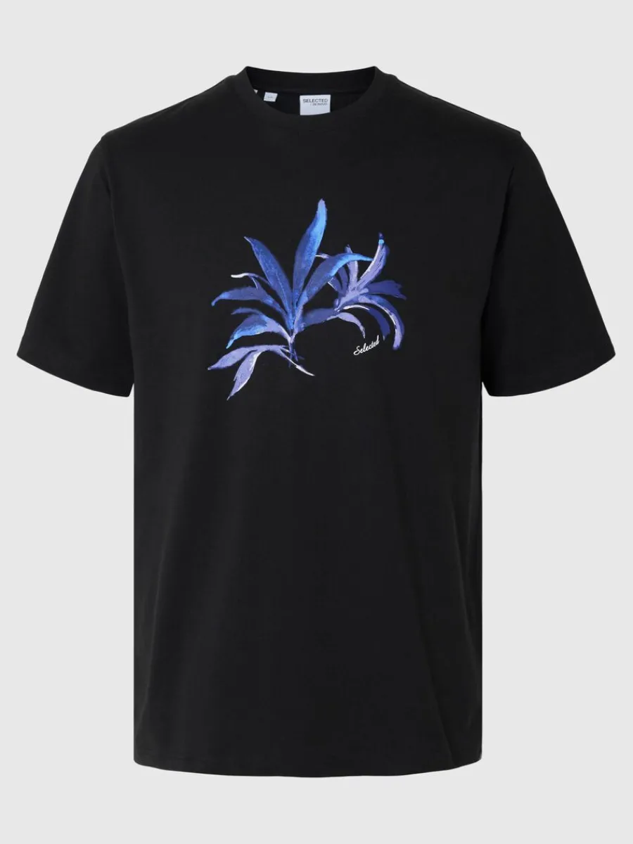 tryckt_bomulls_tshirt_5-5.webp SELECTED TRYCKT BOMULLS T-SHIRT Black Clearance