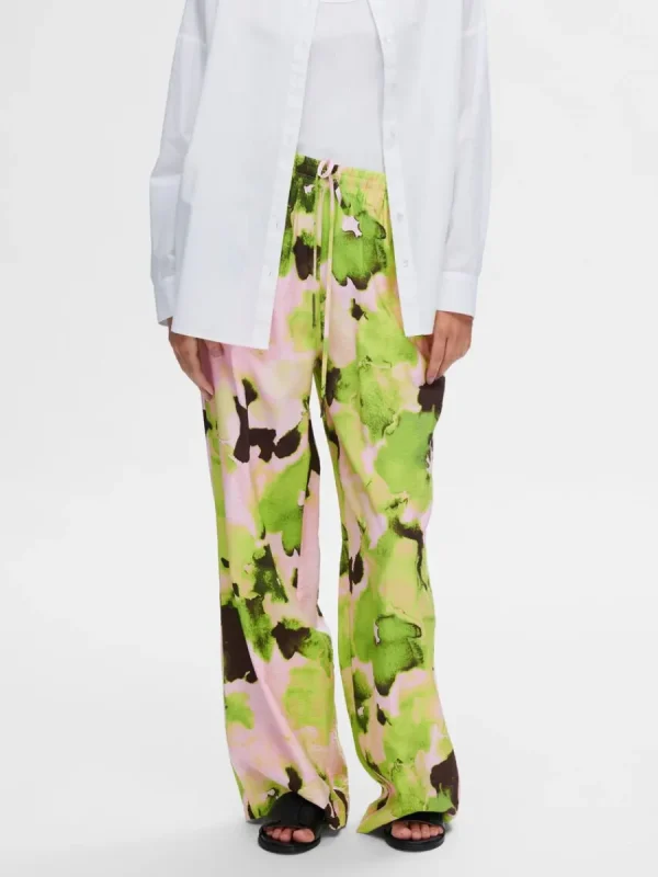 SELECTED TRYCKTA BYXOR MED VIDA BEN Coloured Discount
