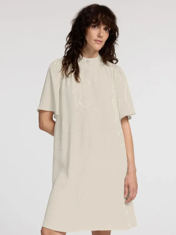 SELECTED TRYCKTA KORT KLÄNNING Beige Hot