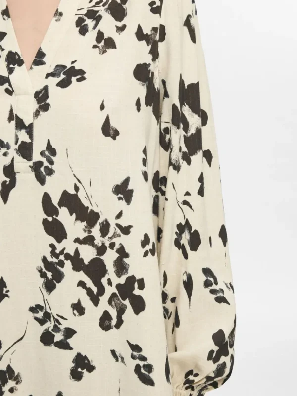 SELECTED TRYCKTA KORT KLÄNNING Beige Cheap
