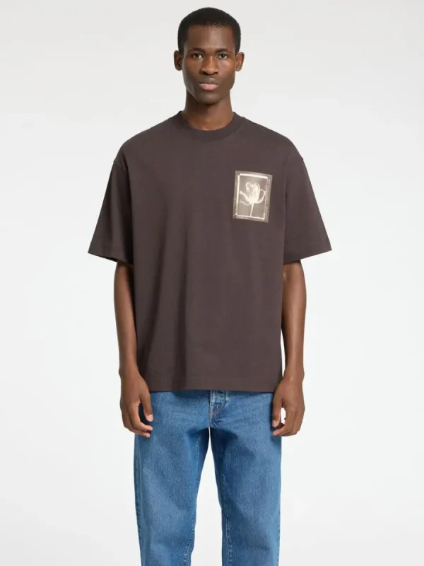 SELECTED TRYCKTA RUNDRINGAD T-SHIRT Brown Flash Sale