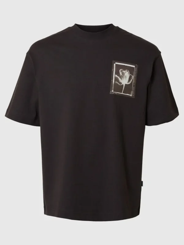 SELECTED TRYCKTA RUNDRINGAD T-SHIRT Brown Flash Sale