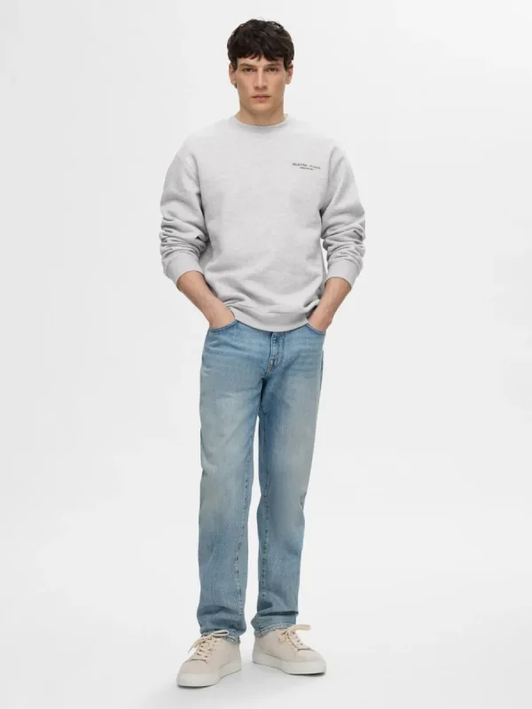 SELECTED TRYCKTA SWEATSHIRT Grey Cheap