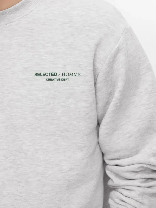 SELECTED TRYCKTA SWEATSHIRT Grey Cheap