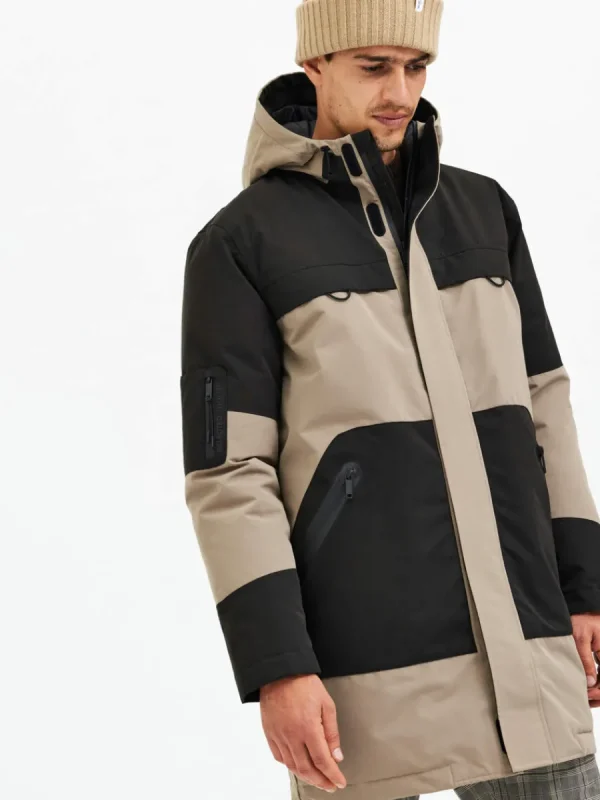 SELECTED TVÅ FÄRGTONER VADDERAD JACKA Black Flash Sale