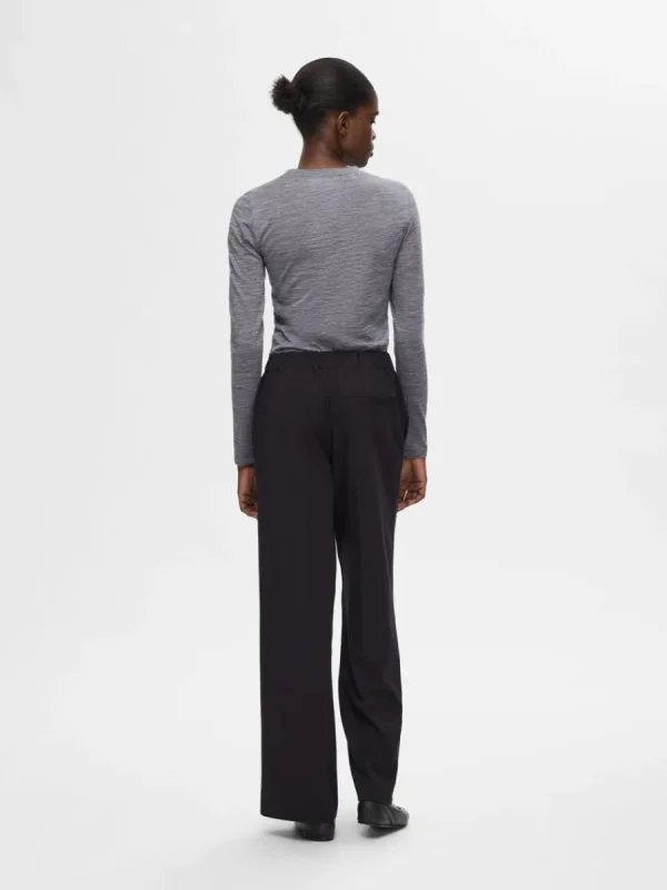 SELECTED 100% ULL LÅNGÄRMAD TOPP Grey New