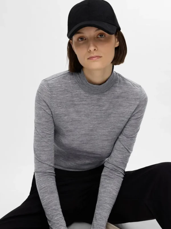 SELECTED 100% ULL POLOTRÖJA Grey Shop