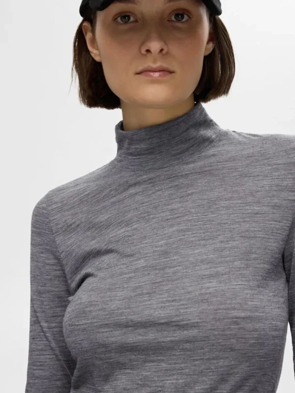 SELECTED 100% ULL POLOTRÖJA Grey Shop