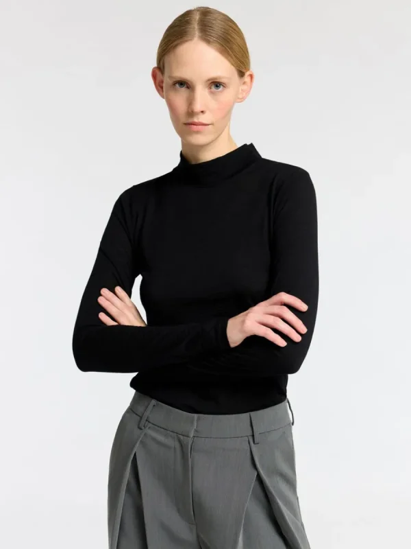 SELECTED 100% ULL POLOTRÖJA Black Discount