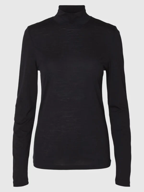 SELECTED 100% ULL POLOTRÖJA Black Discount