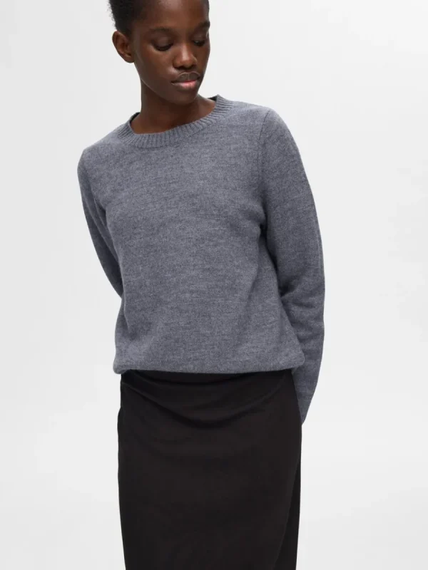 SELECTED 100% ULL TRÖJA Grey Discount