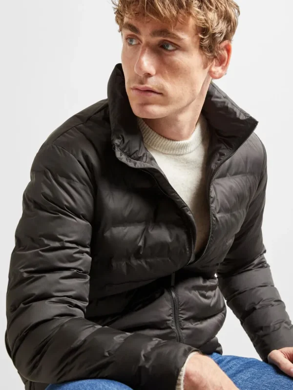 SELECTED VADDERAD QUILTAD JACKA Black Shop
