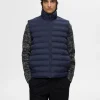 SELECTED VADDERAD QUILTAD VÄST Blue Fashion