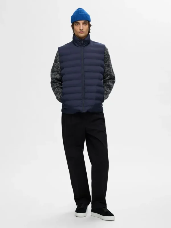 SELECTED VADDERAD QUILTAD VÄST Blue Fashion
