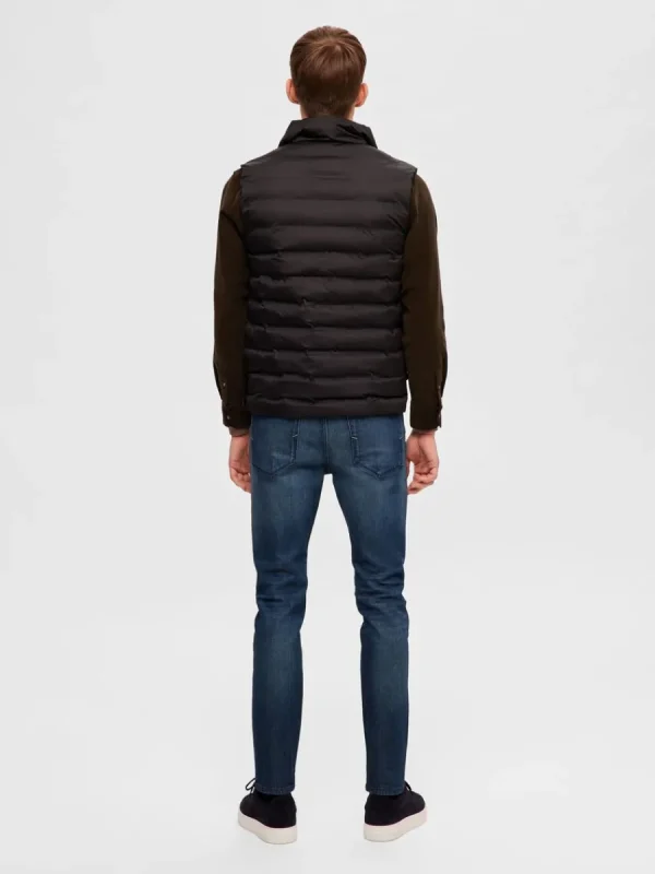 SELECTED VADDERAD QUILTAD VÄST Black Cheap