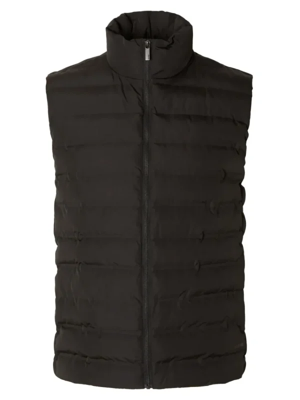SELECTED VADDERAD QUILTAD VÄST Black Cheap
