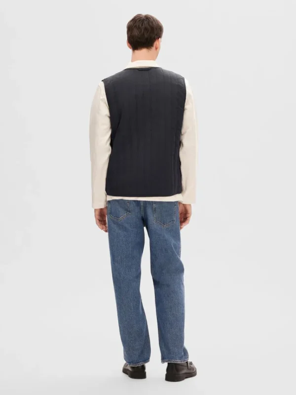 SELECTED VADDERAD QUILTAD VÄST Blue Best