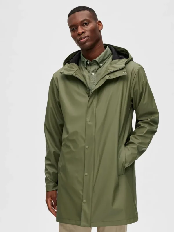 SELECTED VATTENTÄT REGNJACKA Green New