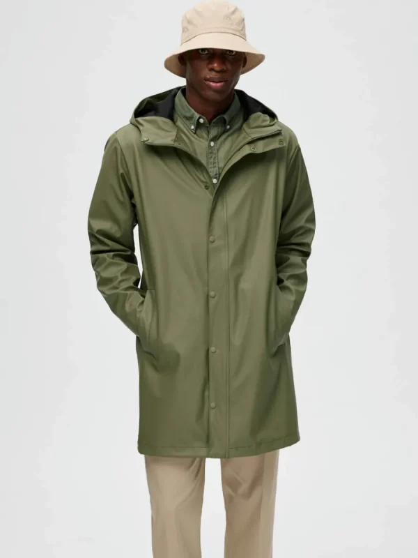 SELECTED VATTENTÄT REGNJACKA Green New