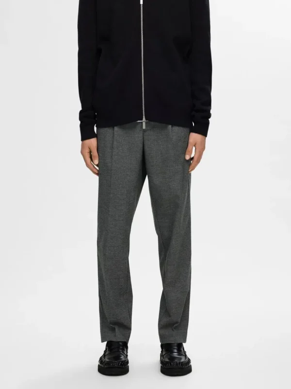 SELECTED VECKAD BYXOR Grey Hot
