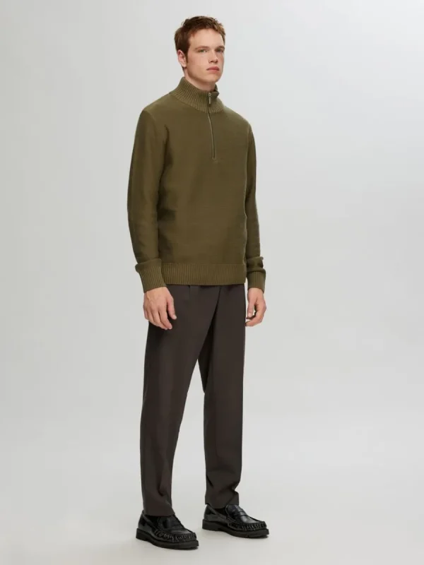 SELECTED VECKAD BYXOR Brown Best