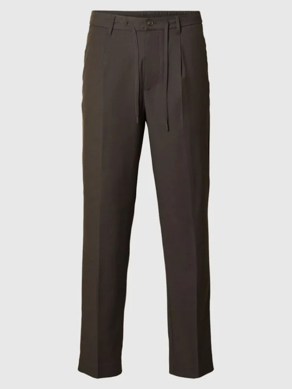 SELECTED VECKAD BYXOR Brown Best