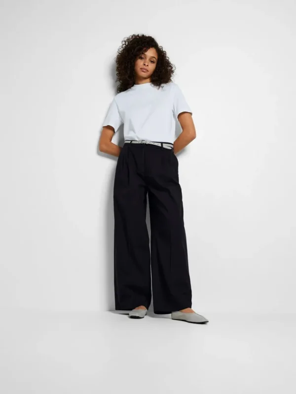 SELECTED VECKAD BYXOR MED VIDA BEN Blue Fashion