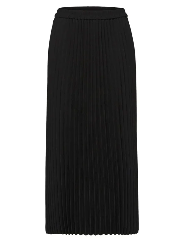 SELECTED VECKAD MIDIKJOL Black Cheap