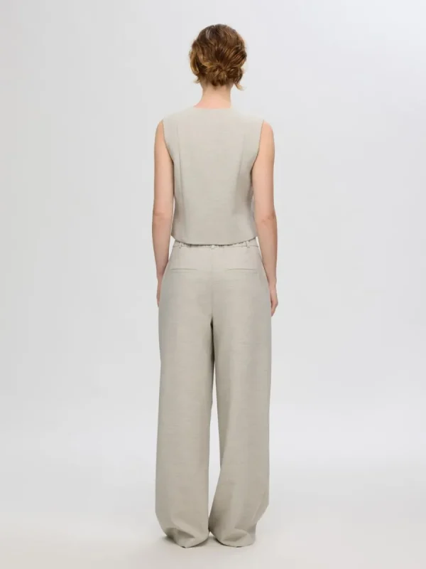SELECTED ÖVERDIMENSIONERAD BYXOR MED VIDA BEN Beige Clearance