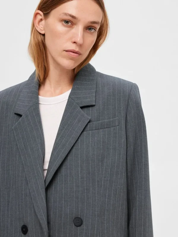 SELECTED ÖVERDIMENSIONERAD ENKELKNÄPPT KAVAJ Grey Flash Sale