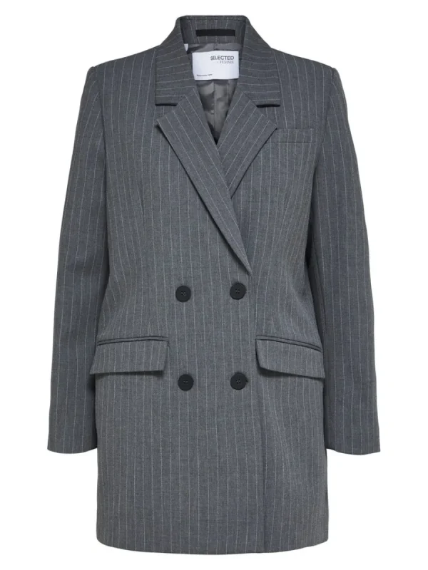 SELECTED ÖVERDIMENSIONERAD ENKELKNÄPPT KAVAJ Grey Flash Sale