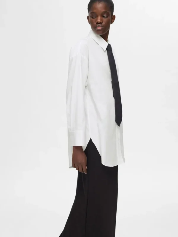 SELECTED ÖVERDIMENSIONERAD LÅNGÄRMAD SKJORTA White New