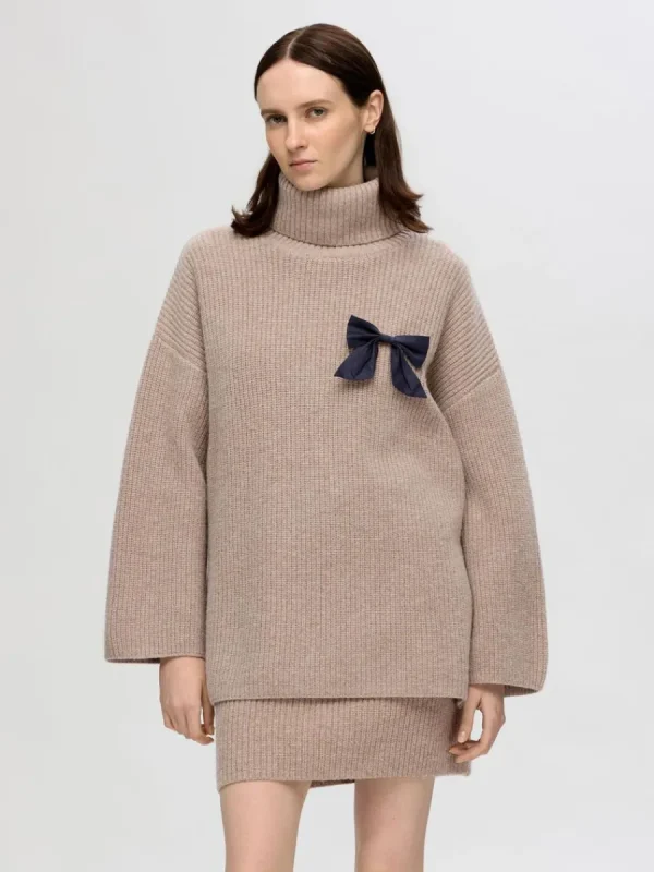 SELECTED ÖVERDIMENSIONERAD POLOKRAGE TRÖJA Brown Sale