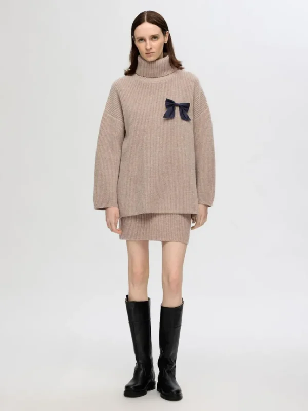 SELECTED ÖVERDIMENSIONERAD POLOKRAGE TRÖJA Brown Sale