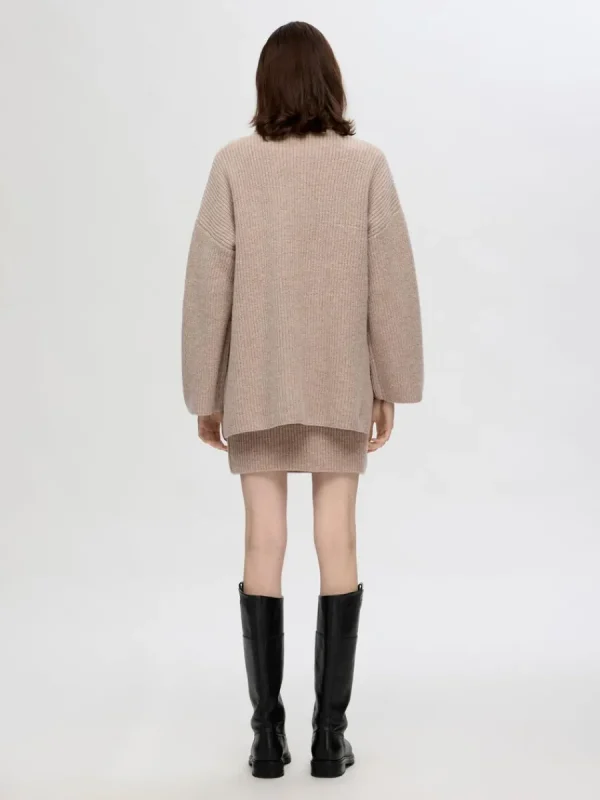 SELECTED ÖVERDIMENSIONERAD POLOKRAGE TRÖJA Brown Sale