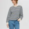 SELECTED ÖVERDIMENSIONERAD RANDIG SWEATSHIRT Blue Shop
