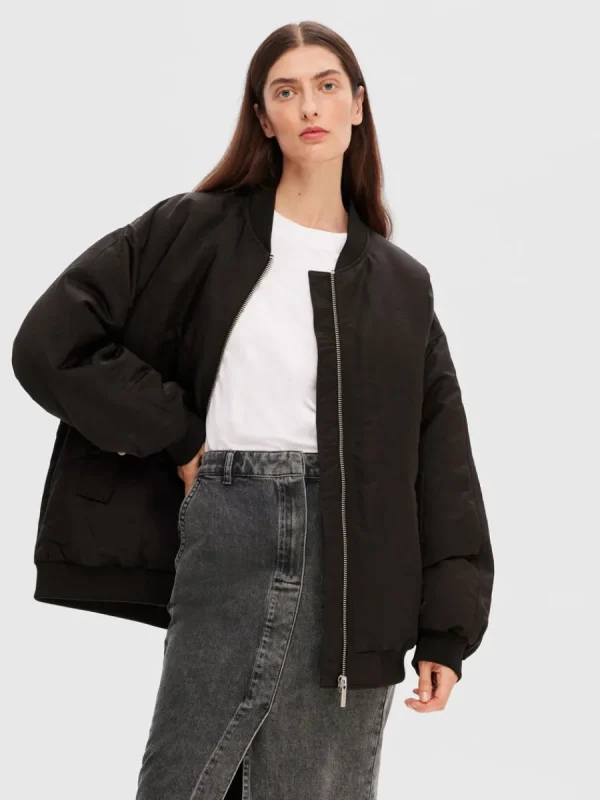 SELECTED ÖVERDIMENSIONERAD RE:DOWN® BOMBERJACKA Black Shop