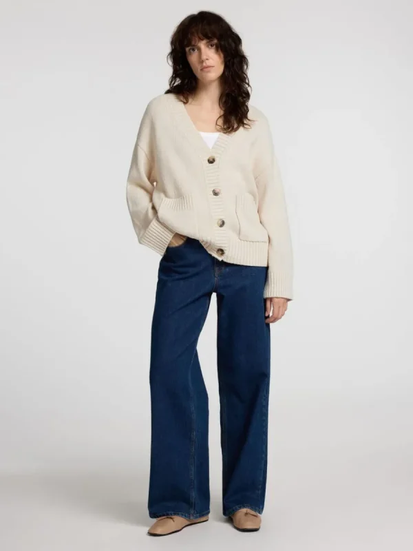 SELECTED ÖVERDIMENSIONERAD STICKAD KOFTA Beige Cheap