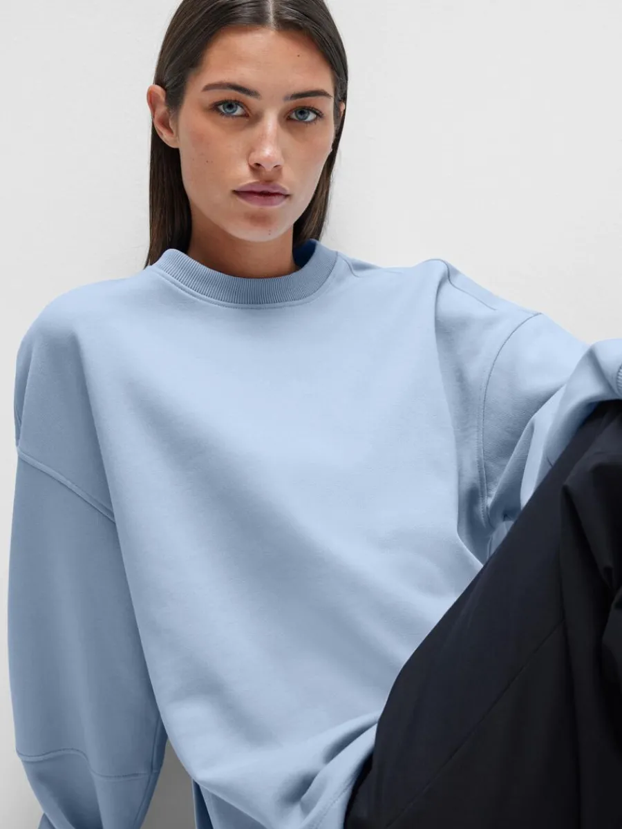 verdimensionerad_sweatshi_2.webp SELECTED ÖVERDIMENSIONERAD SWEATSHIRT Blue Best Sale