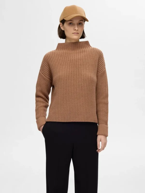 SELECTED ÖVERDIMENSIONERAD TRÖJA Brown Hot