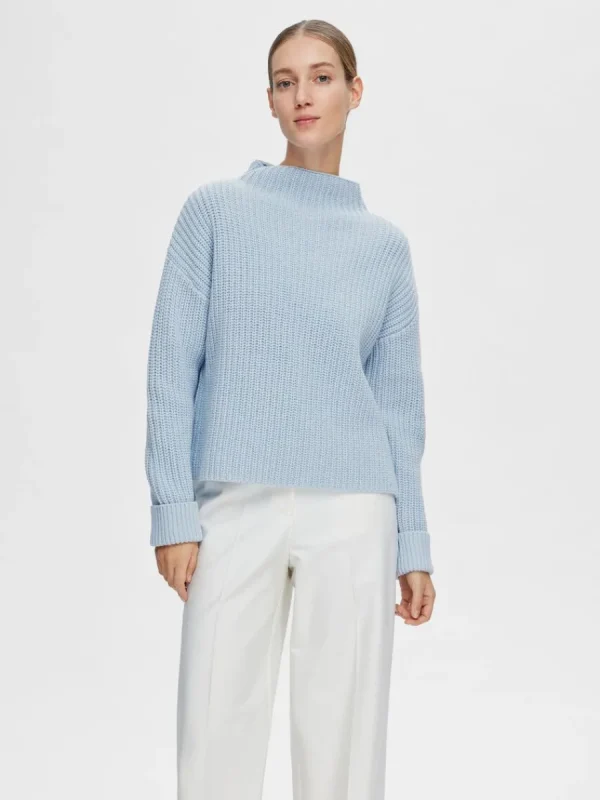 SELECTED ÖVERDIMENSIONERAD TRÖJA Blue Flash Sale
