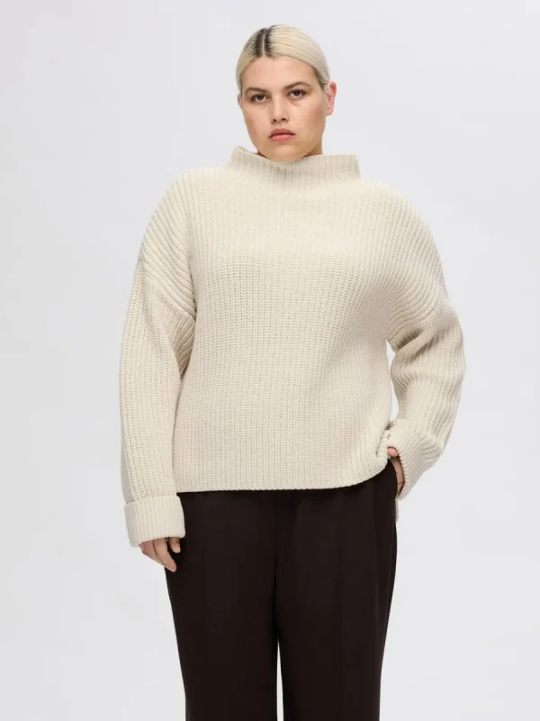 SELECTED ÖVERDIMENSIONERAD TRÖJA Beige Flash Sale