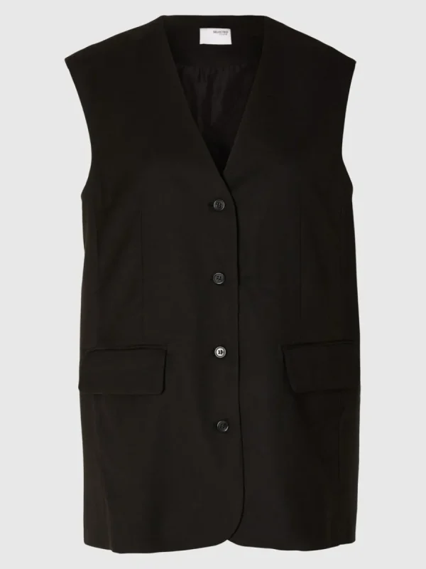 SELECTED ÖVERDIMENSIONERAD VÄST Black Best