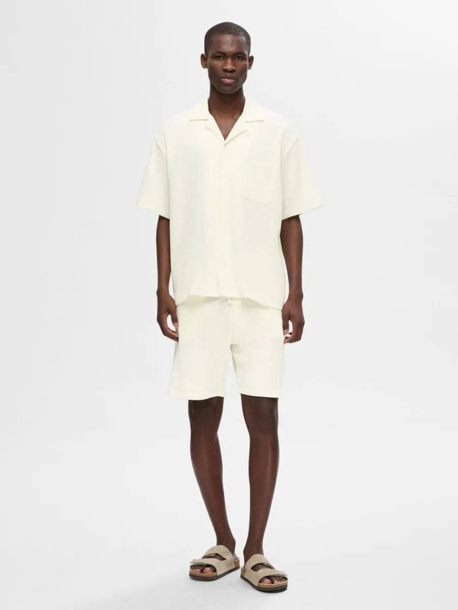 vfflad_shorts_2-1.webp SELECTED VÅFFLAD SHORTS White Cheap