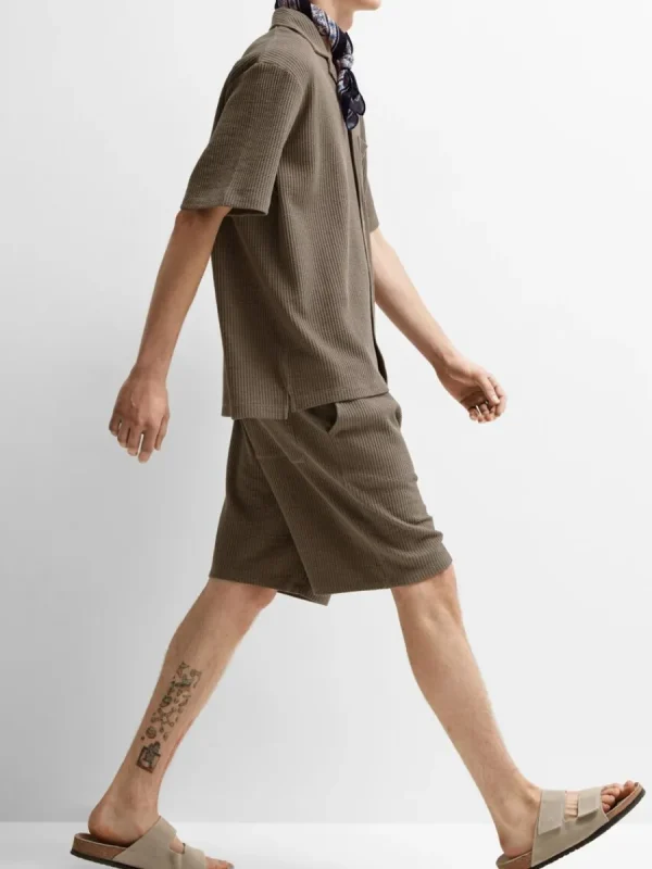 SELECTED VÅFFLAD SHORTS Brown Online