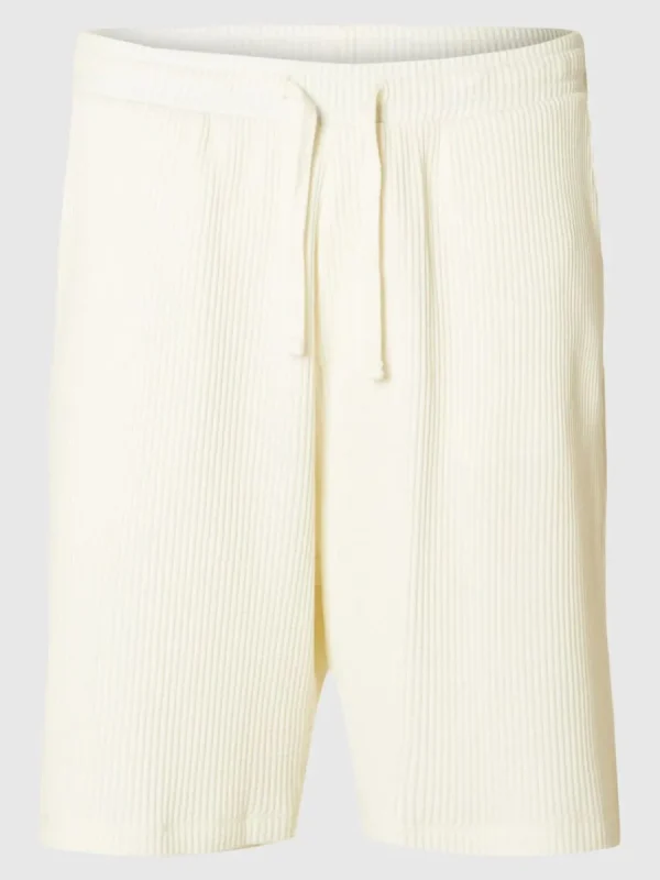 SELECTED VÅFFLAD SHORTS White Cheap
