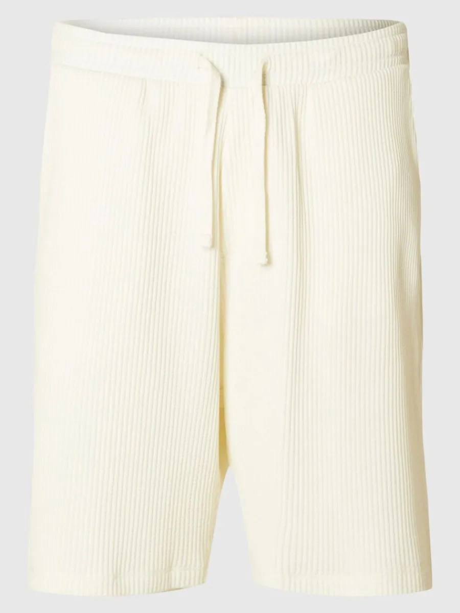 vfflad_shorts_4-1.webp SELECTED VÅFFLAD SHORTS White Cheap
