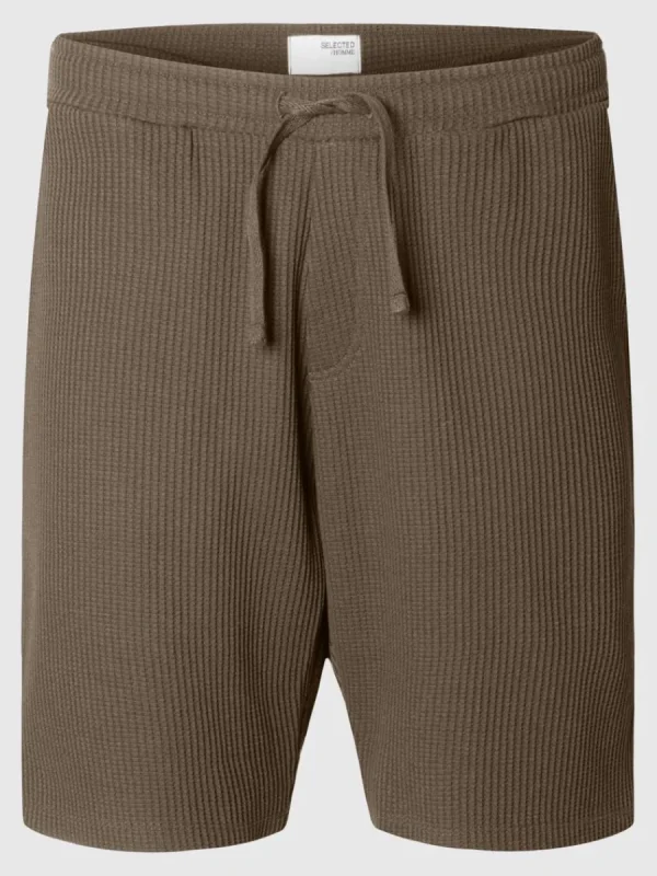 SELECTED VÅFFLAD SHORTS Brown Online