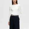 SELECTED VÄNDBAR LÅNGÄRMAD T-SHIRT White Online
